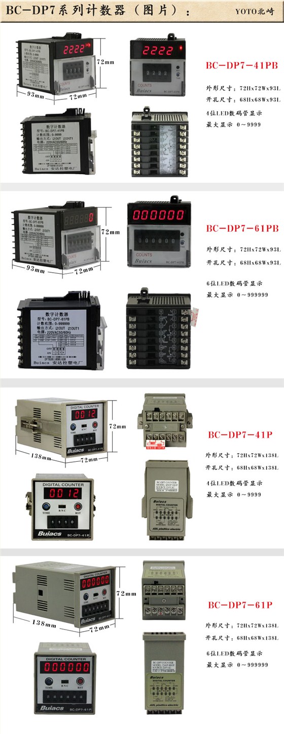 1、BC-DP7-61PB\41PB數(shù)顯數(shù)字計(jì)數(shù)器